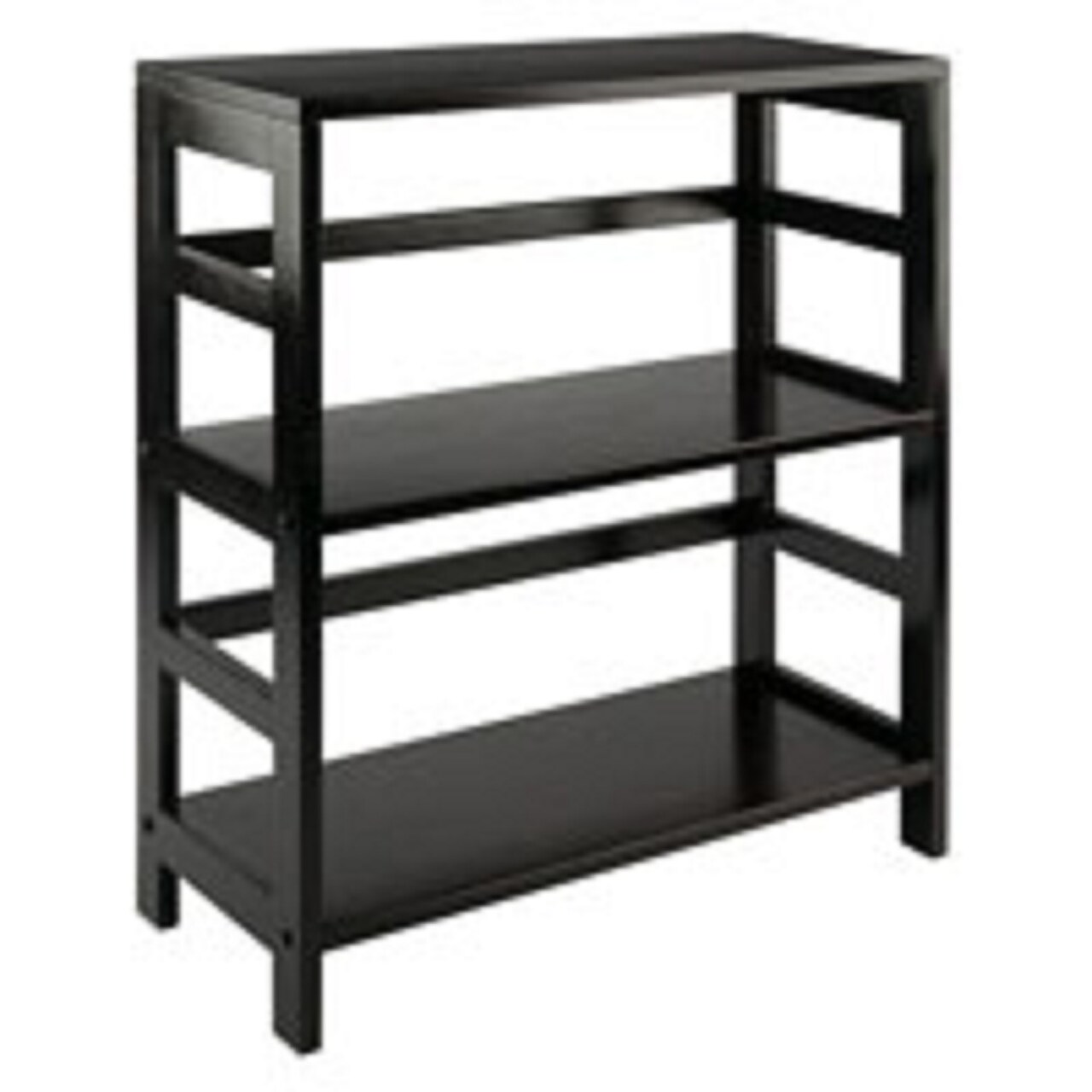 Contemporary Home Living 29” Espresso Black Storage Shelf or Bookcase with Two Tier Wide